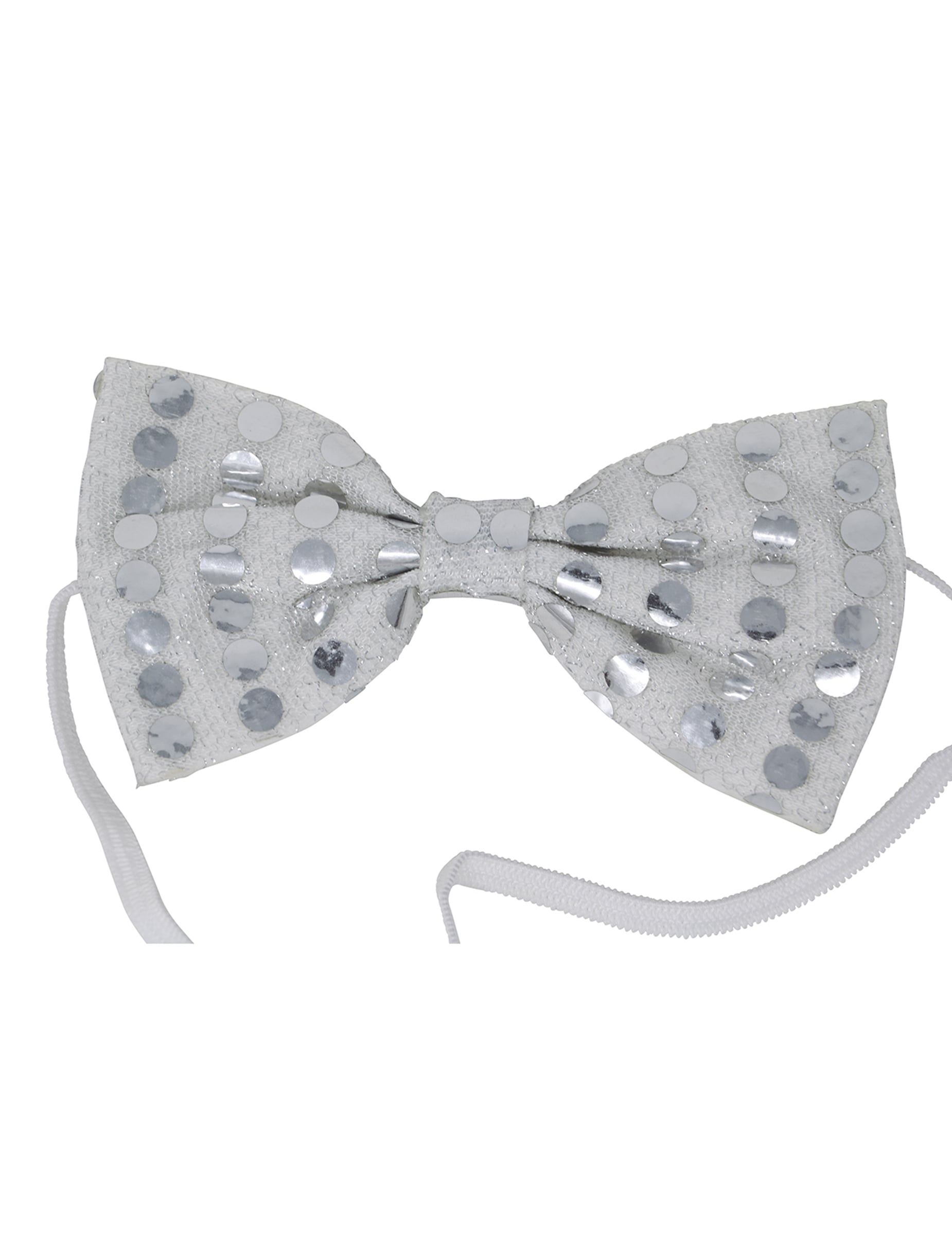 Détail du système d'attache du noeud papillon sequins pour adulte