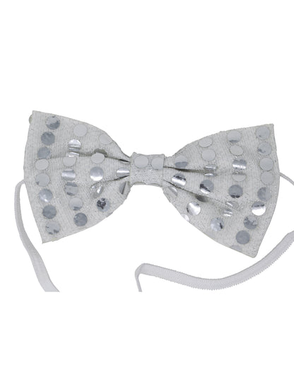 Détail du système d'attache du noeud papillon sequins pour adulte