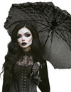 Ombrelle gothique pour femme noire en dentelle