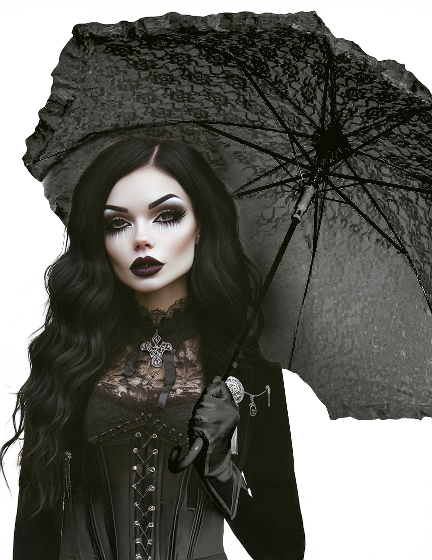 Crni gotički suncobran 