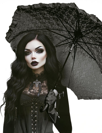 Crni gotički suncobran 