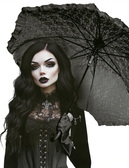 Crni gotički suncobran 