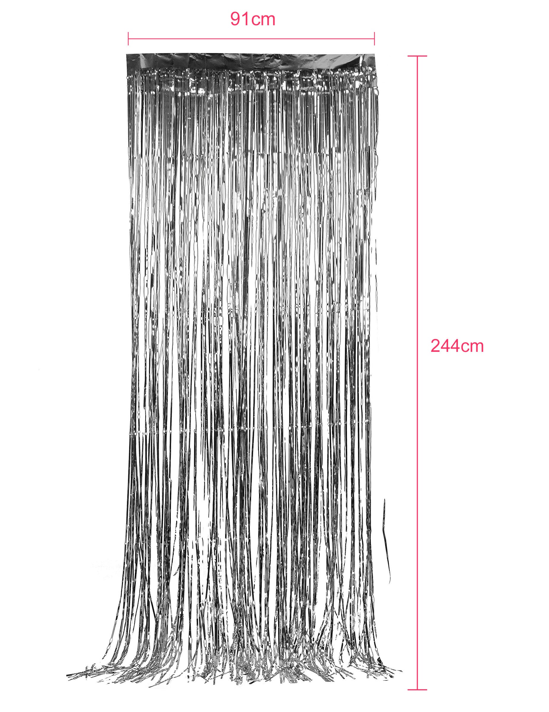 Dimensions du pack de 5 rideaux scintillants pour fête