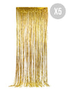 Pack de 5 rideaux scintillants pour décoration de fête dorés