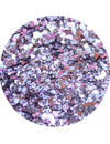 Paillettes biodégradables 5h du mat' pour adulte roses et mauves aux reflets argentés
