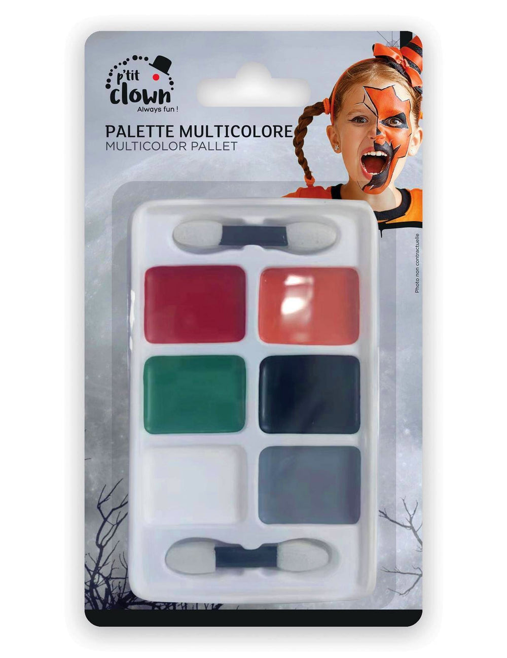 Palette de maquillage Halloween pour enfant 6 couleurs multicolore