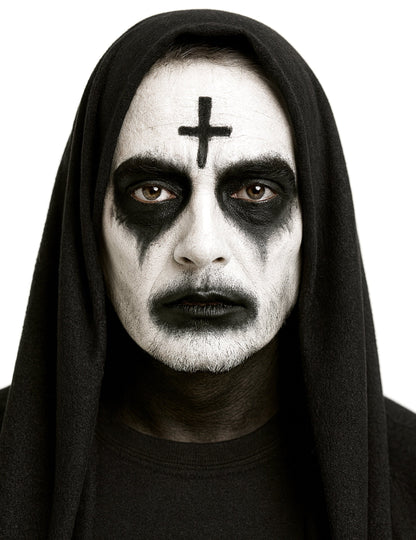 Crno -bijela paleta šminke za Noć vještica