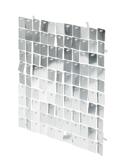 Vue de profil du panneau de fond argent brillant pour fête