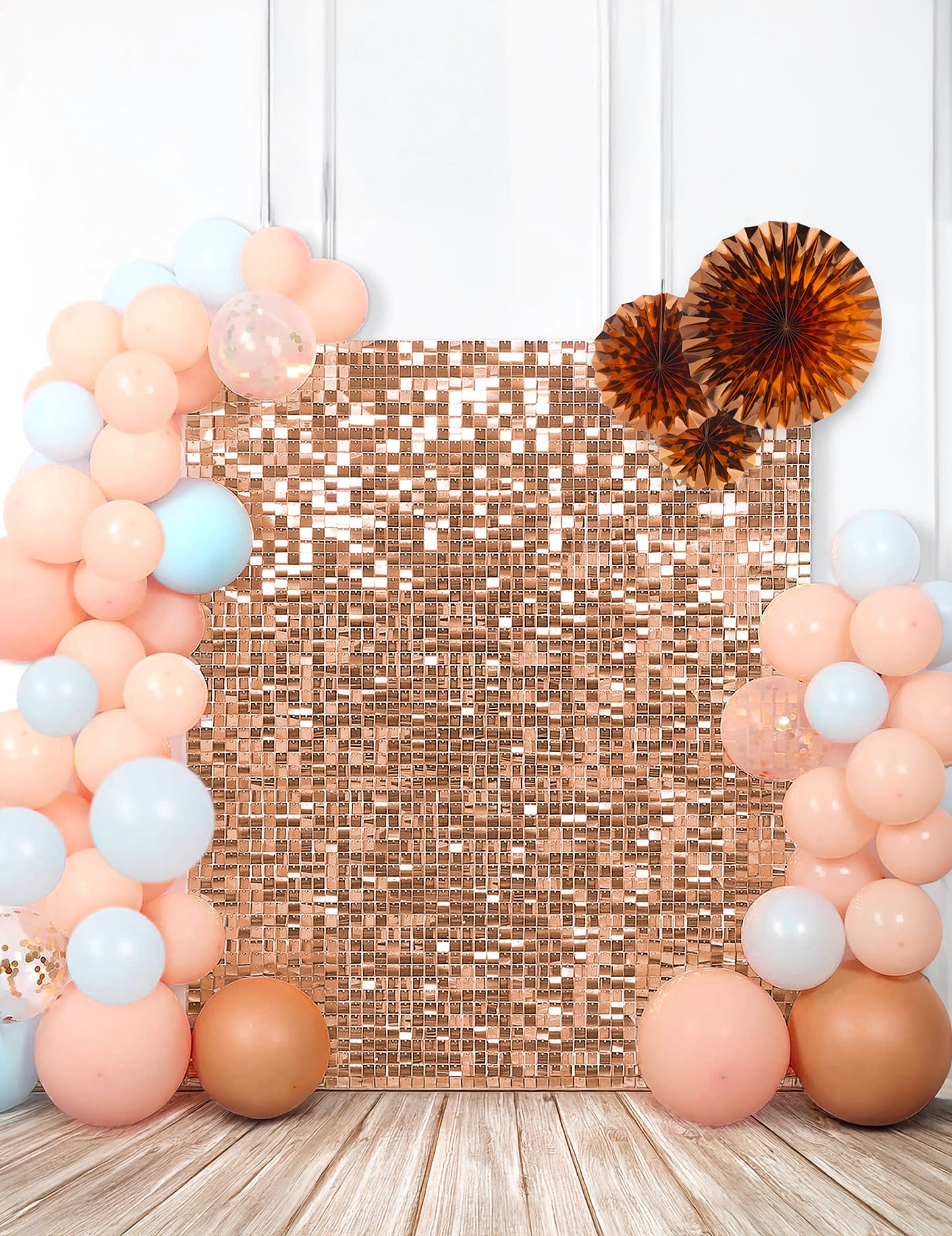Panneau de fond brillant pour fête rose à sequins