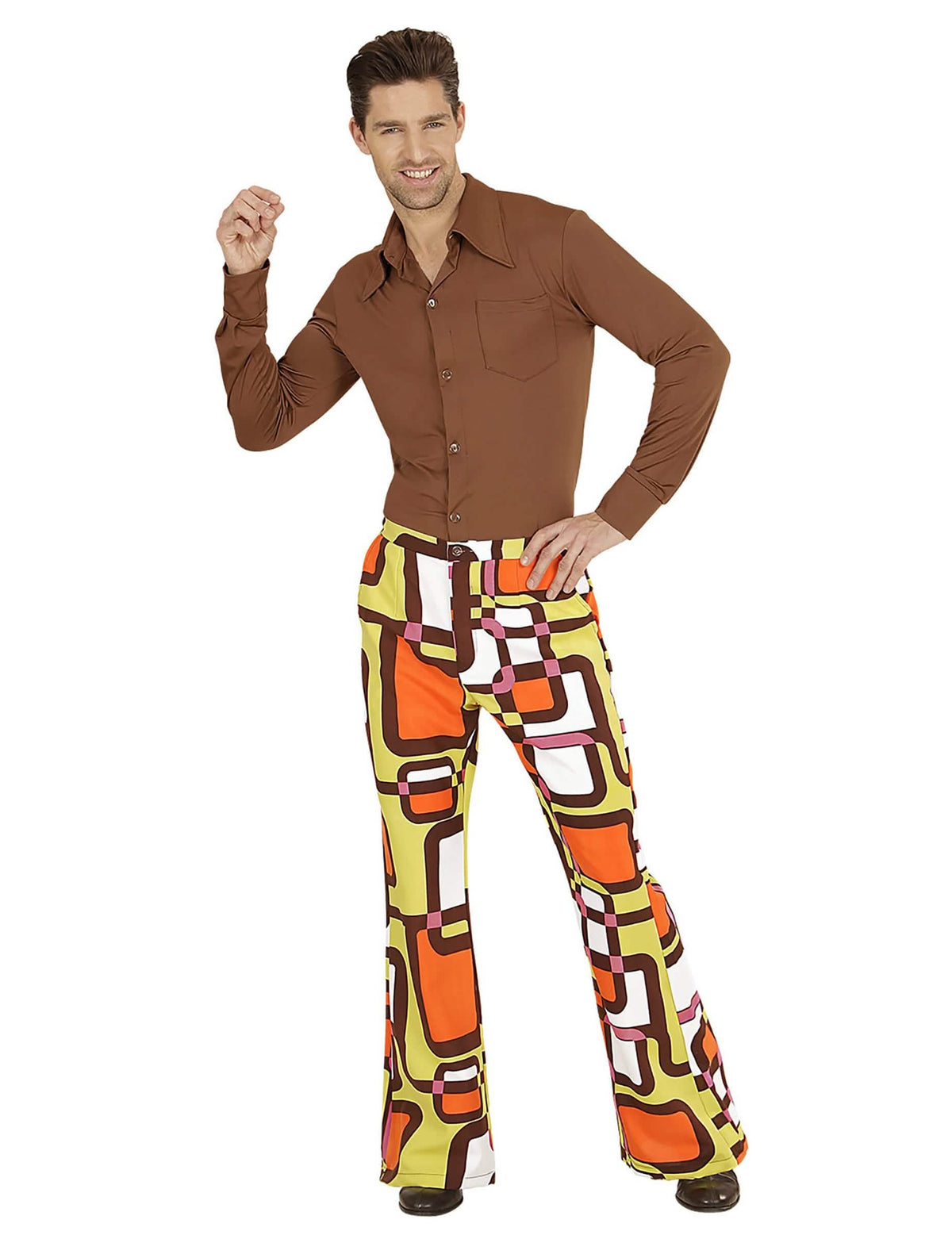 Geometrijske groovy hlače 70 -ih Čovjek