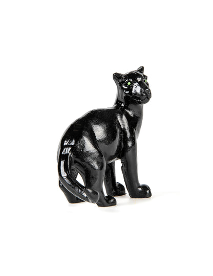 Panthère en résine noire 10 cm déco thème jungle