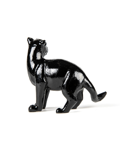 Panthère en résine noire 10 cm déco thème jungle