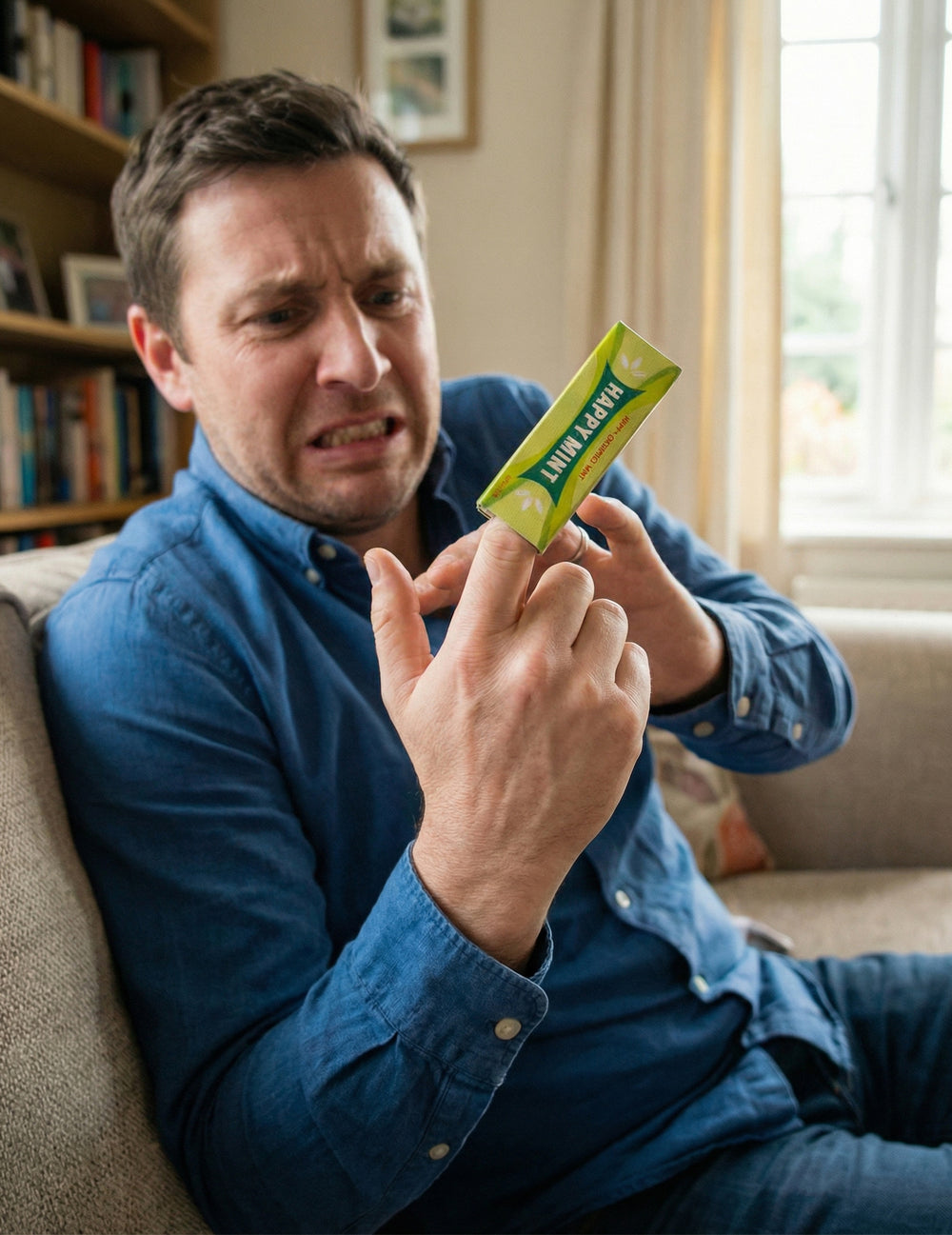 Paquet de chewing-gum claque doigt farces et attrapes pour adulte vert et jaune
