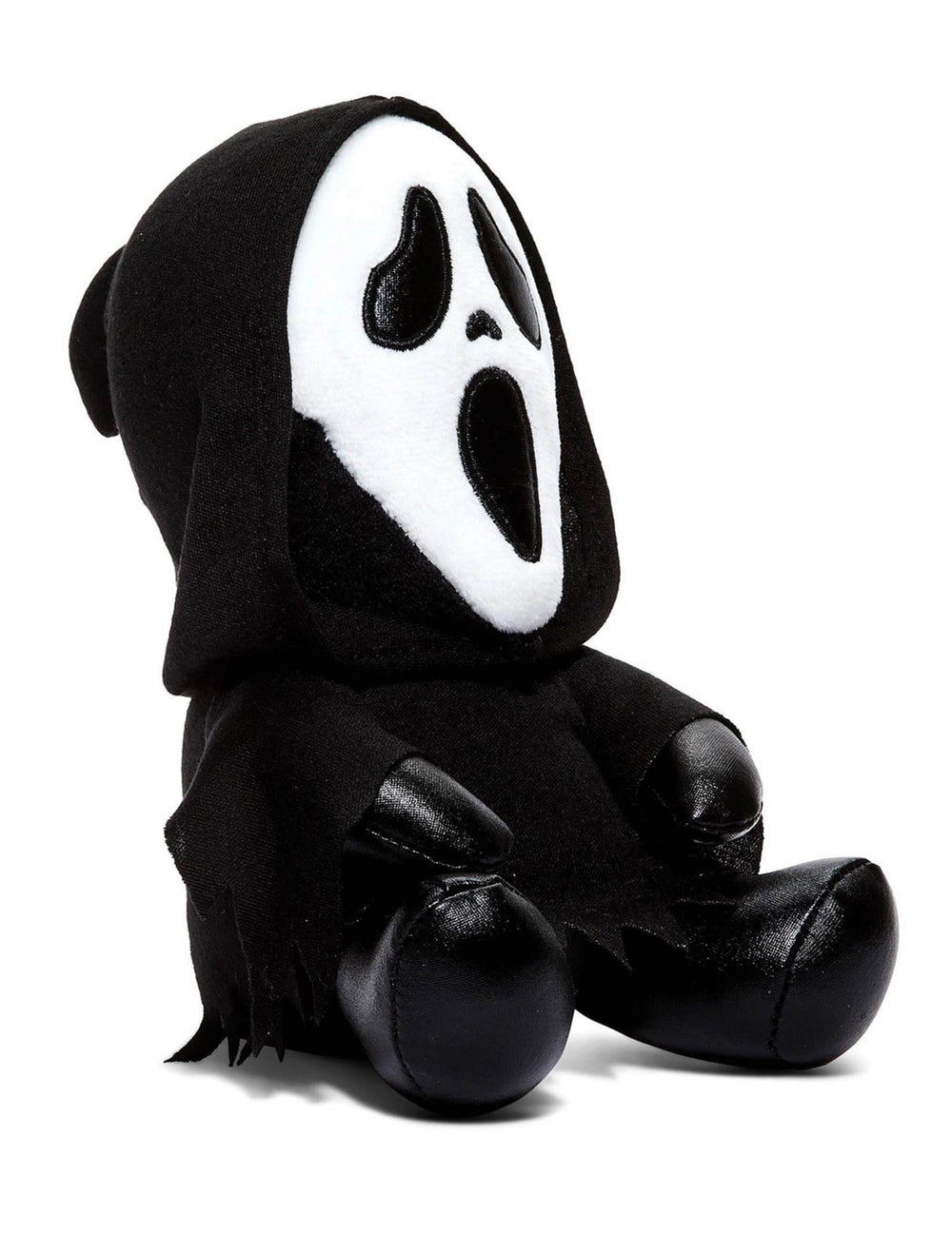 Vue de trois-quarts de la peluche Scream Ghostface