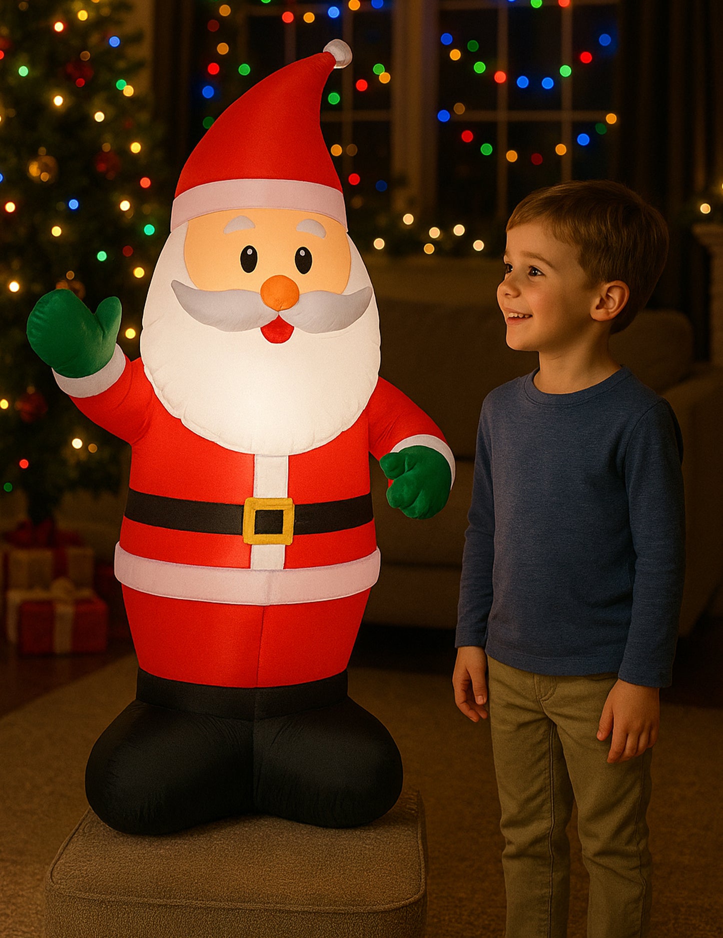 Svjetlosnog naduvavanja Djeda Mraza 120 cm