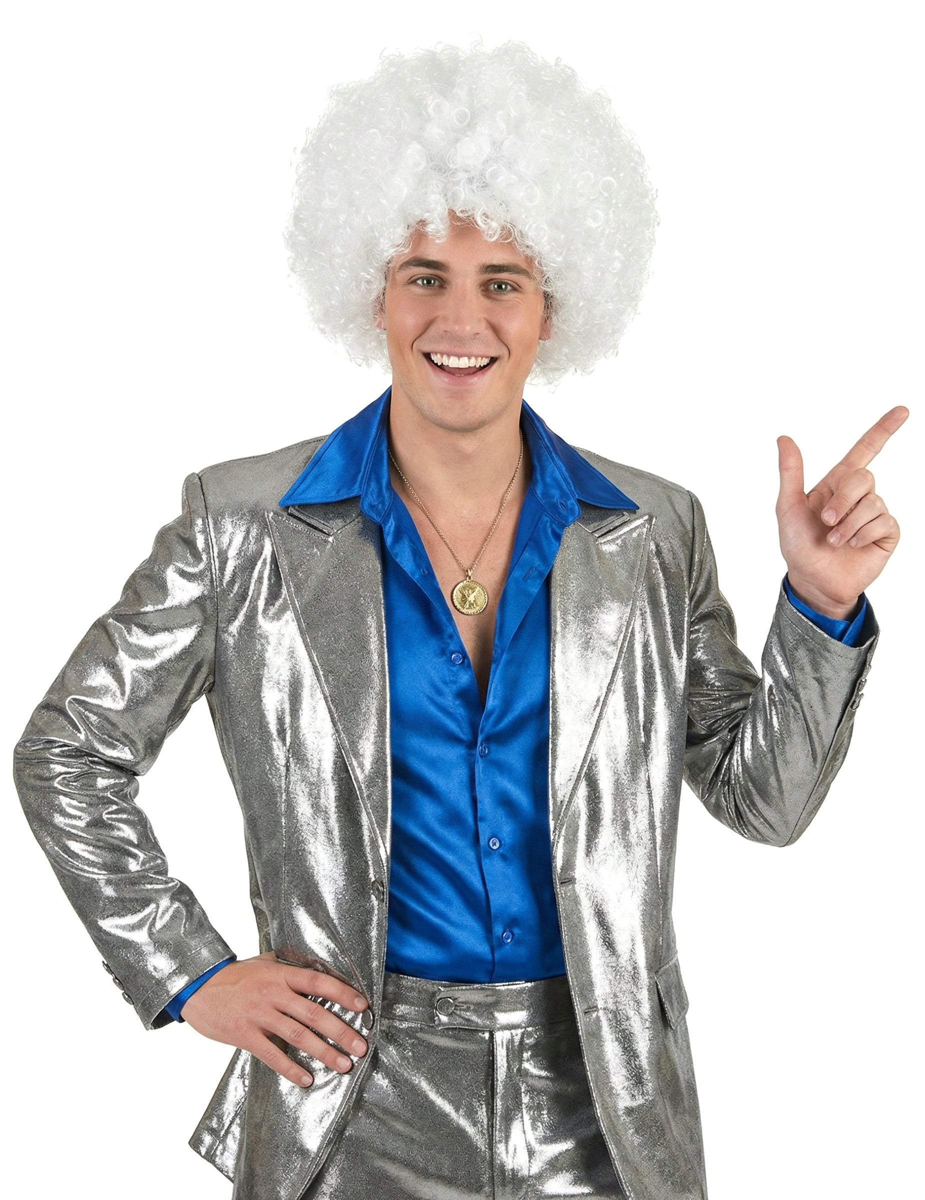 Vue de face de la perruque afro pour adulte