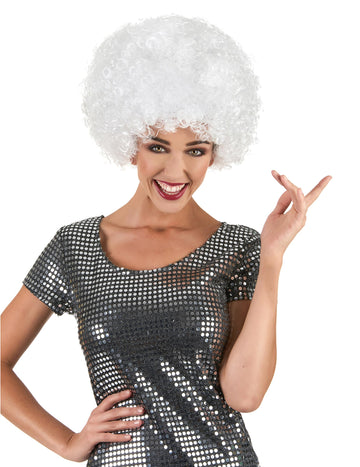 Odrasla bijela afro bijela perika