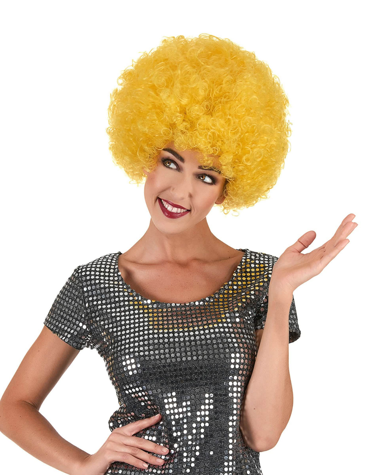 Perika za klauna za odrasle žuta udoban afro stil