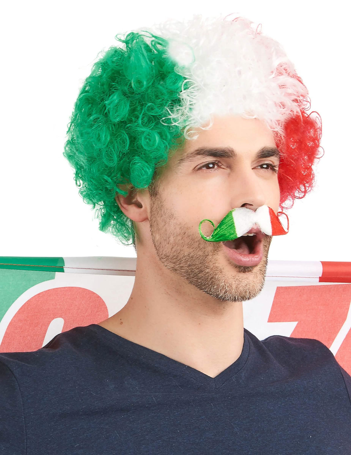 afro perika italija za odrasli zelena bijela crvena