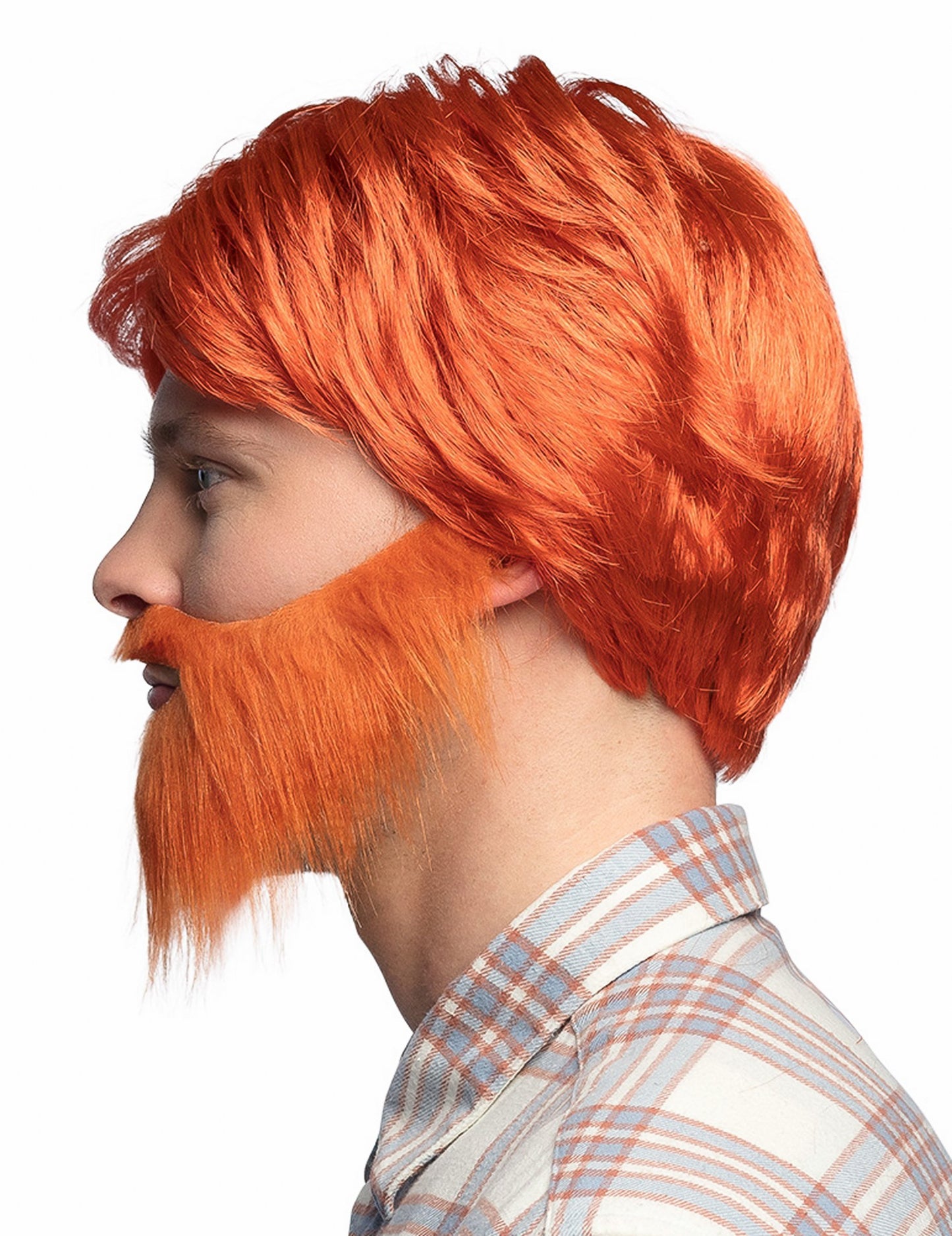 Crveni čovjek i brkovi perika