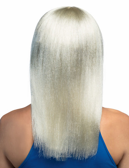 Vue de dos de la perruque blonde lisse pour femme