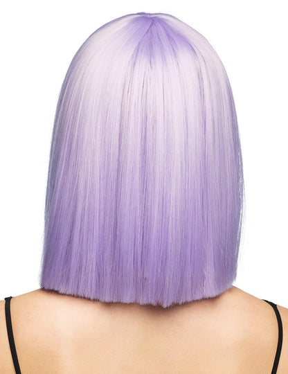 Luksuzna pastelno-lila perika s kvadratnim rezom za odrasle 