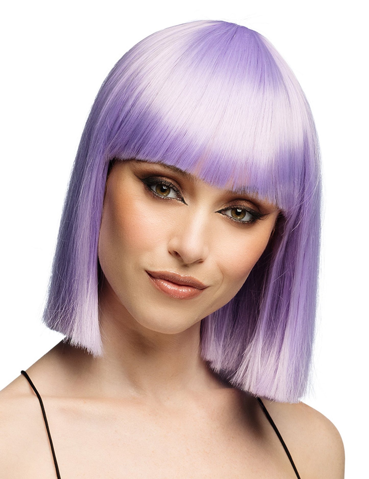 Luksuzna pastelno-lila perika s kvadratnim rezom za odrasle 