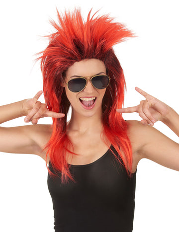 Crvena i crna ženska pjevačica perika žena