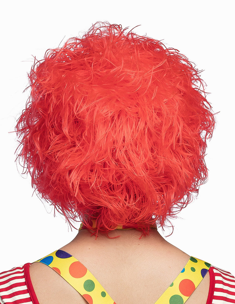 Vue de dos de la perruque clown pour femme