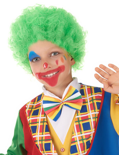 Perruque clown pour enfant verte frisée