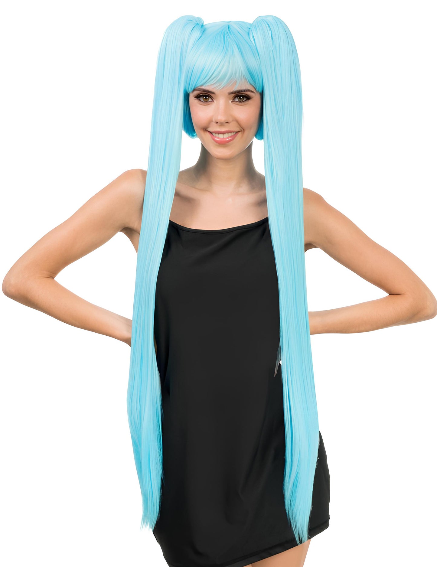 Luksuzna cosplay perika s dugim plavim repovima za odrasle 