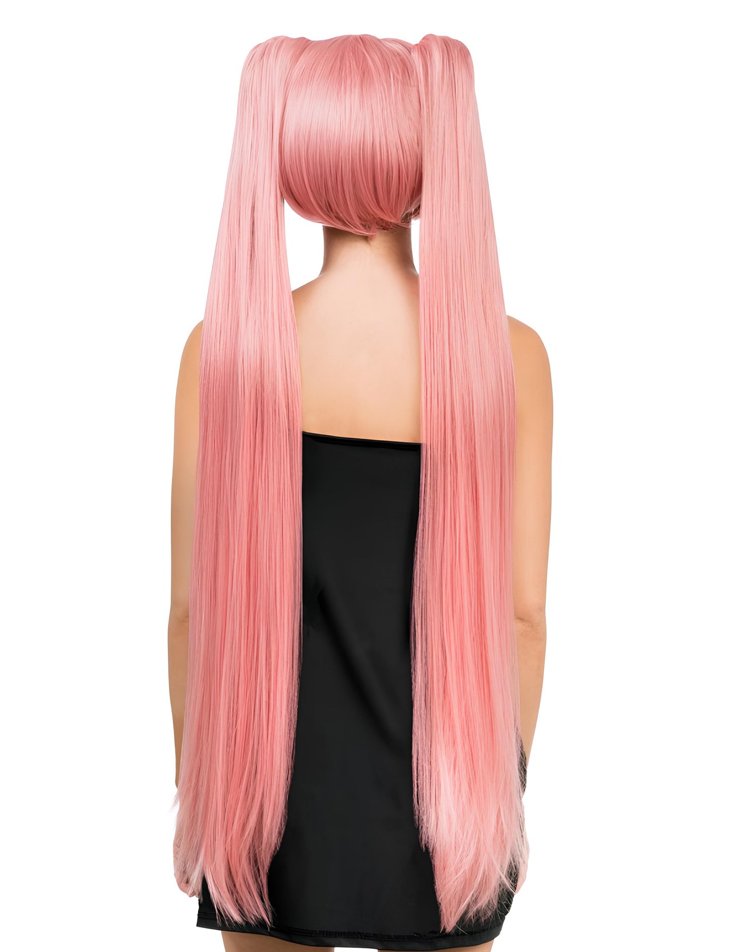 Luksuzna cosplay perika s dugim pastelno ružičastim repovima za odrasle 