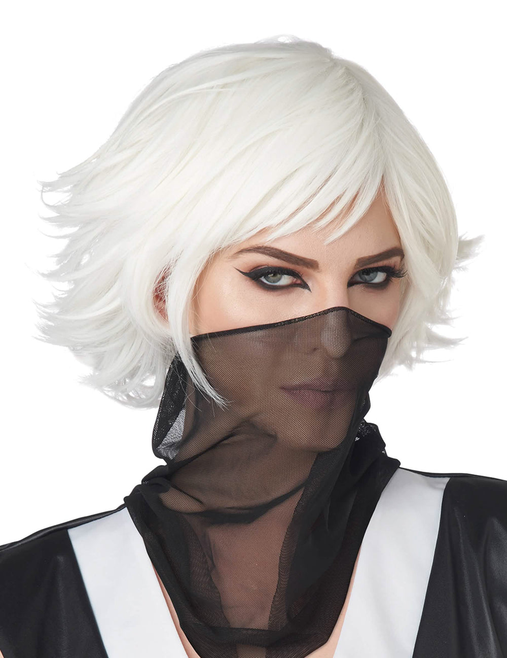 Kratka bijela cosplay perika za odrasli