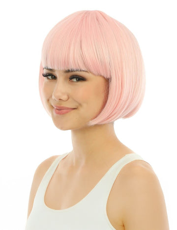 Odrasli luksuzni pastel ružičasta kratka perika