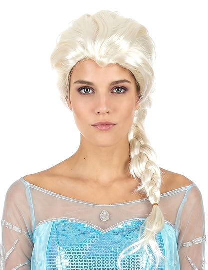 Perruque femme blonde avec tresse