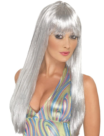 Ženska srebrna duga perika