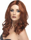 Perruque longue pour femme auburn ondulée