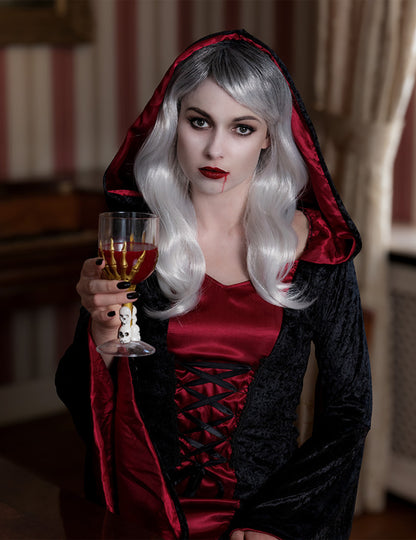 Duga bijela i siva perika Halloween odrasla osoba