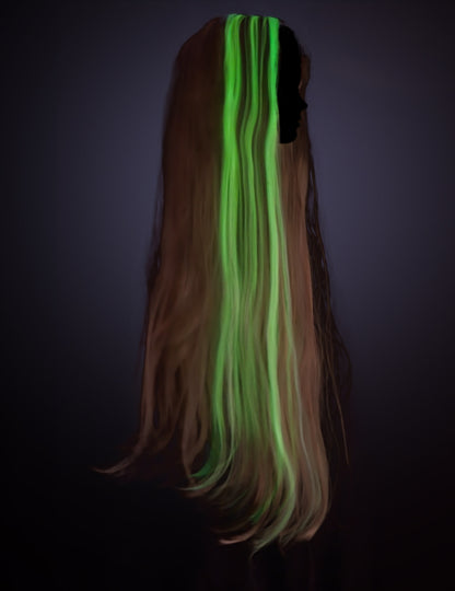 Fosforescentna princeza rapunzel djevojka perika