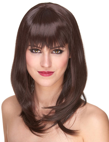Mid -dula žena châtain luksuzna perika - 170g