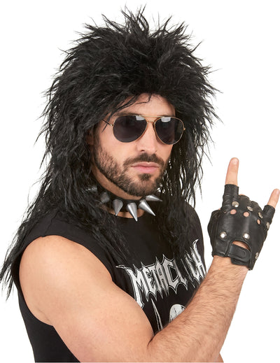 Tvrda crna rocker crna perika