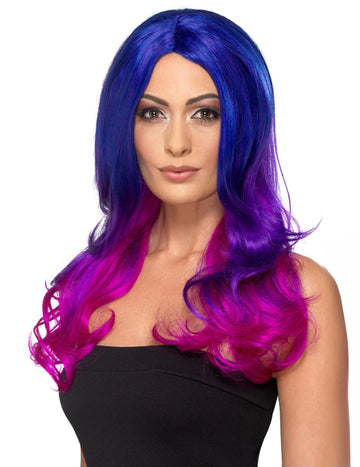 Plava zasjenjena perika i otporna na toplinu odraslih