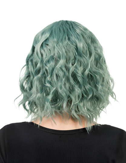 Zelena valovita perika za žene 