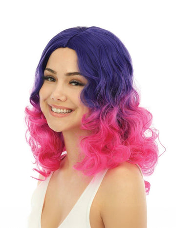 Odrasli luksuzni ružičasta i ljubičasta kravata i perika boje