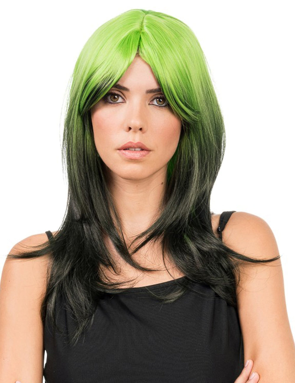 Perruque tie and dye pour adulte vert et noir
