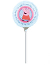 Ballon aluminium Peppa Pig pour enfant bleu et rose sur tige