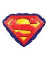 Ballon en aluminium Superman rouge jaune et bleu en forme de blason