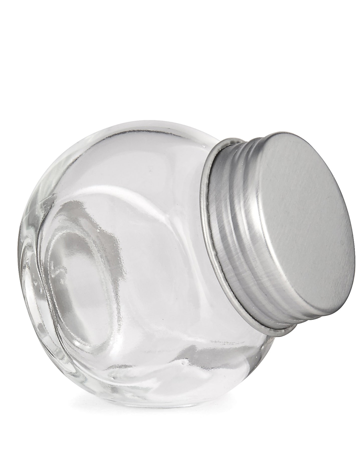 Petit bocal en verre avec couvercle en acier transparent