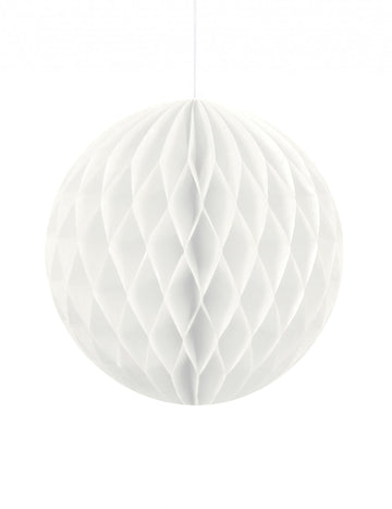 Mala bijela papirnata ukrasna kugla sćašćastom strukturom 12 cm za dekoraciju zabave 