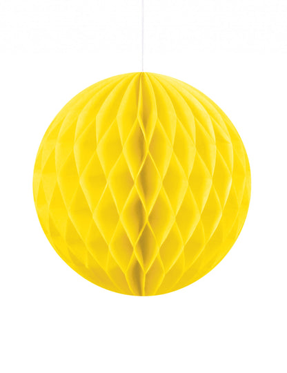 Mala žuta kugla od saća papira 10 cm za vješanje 